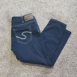Silver Jeans Dark Indigo Suki Capri
